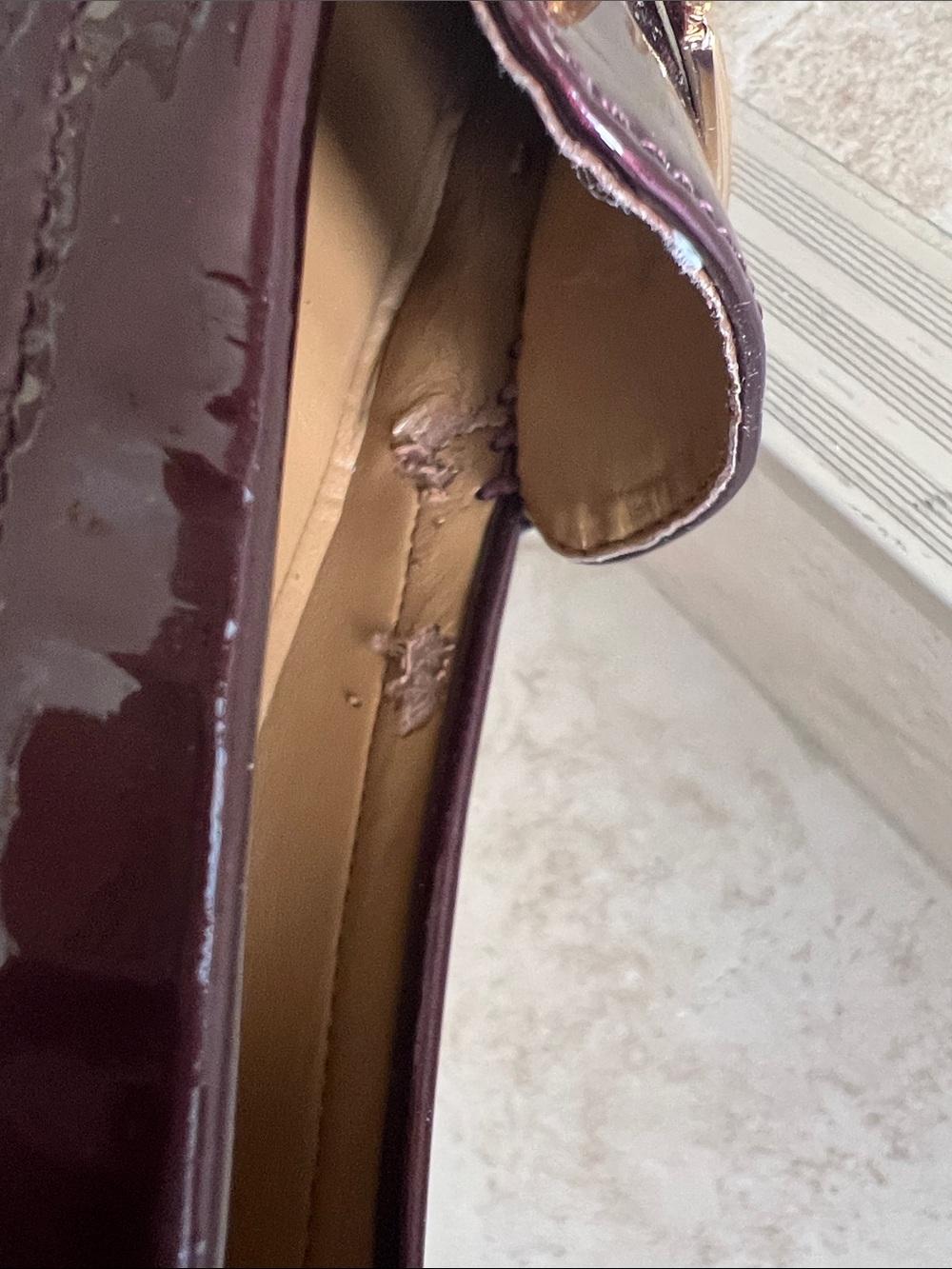 Coach women Burgundy Patent Leather Loafers - Picture 10 of 10